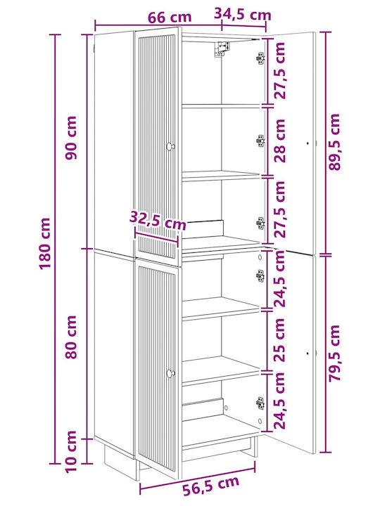 Ecke Bibliotheken Grau 2Stücke 66x34.5x90cm