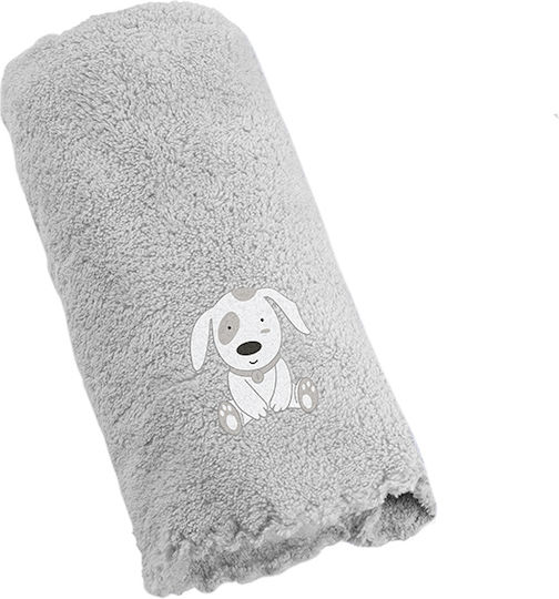 Guy Laroche Κουβέρτα Κούνιας Puppy Fleece Γκρι 100x140εκ.