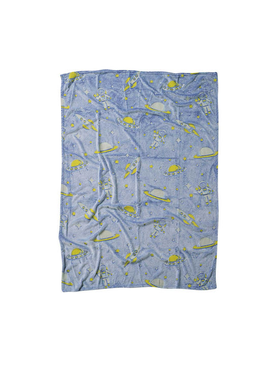 Das Home Одеяло Детско легло Флийс Син Blue 110x150см.