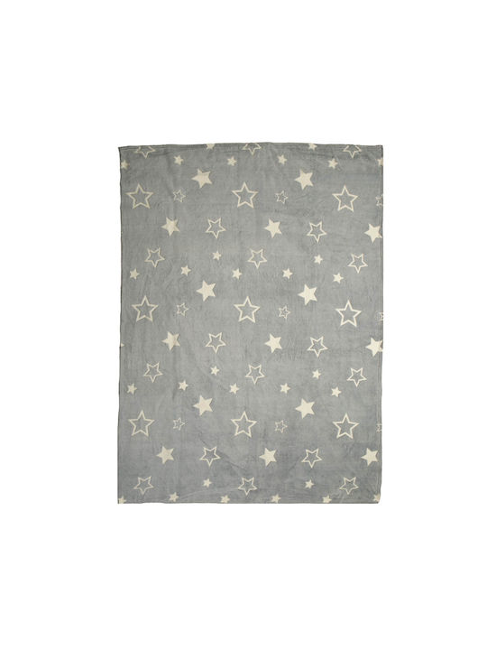 Nef-Nef Homeware Κουβέρτα Κούνιας Starlight Fleece Γκρι 110x150εκ.