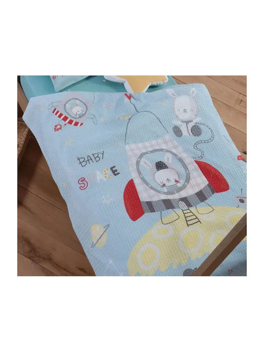 Nef-Nef Homeware Одеяло Детско легло Space Pique Синьо 110x150см.