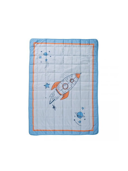 Das Home Blanket Nursery Swaddling Blankets Space Love Fleece Blue Blue, Grey, Orange 80x110cm