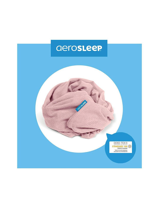 Aerosleep Βρεφικό Σεντόνι Κούνιας Βαμβακερό με Λάστιχο Ροζ 70x140εκ.