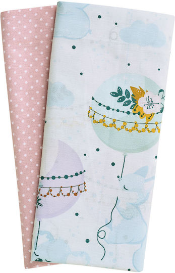 Das Home Fun 4915 Set Baby Bettlaken Für Krippe Baumwolle Hellblau, Minze, Rosa Rosa 130x170cm 3Stück