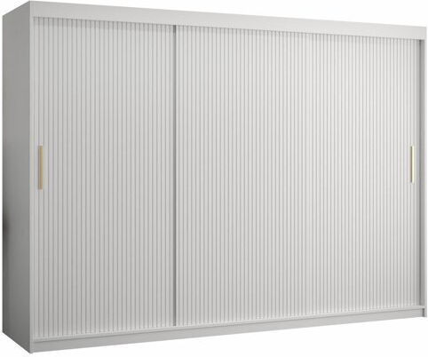 Ușă triplă Dulap de Haine Glisare Hartford White 250x62x124cm