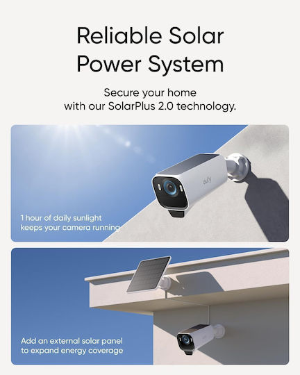 Eufy S3 Pro Add-On IP Камера за наблюдение Wi-Fi 4K Водоустойчива с Двупосочна Комуникация