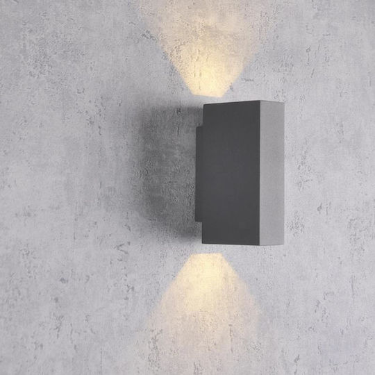 Polux Wandmontierte Außenbeleuchtung Punkt LED IP54 5W mit Natürliches Weiß Licht Doppelstrahl