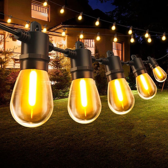 Hanging Solar Garland Light Warm White with Remote Control IP67 11.4x4.5cm