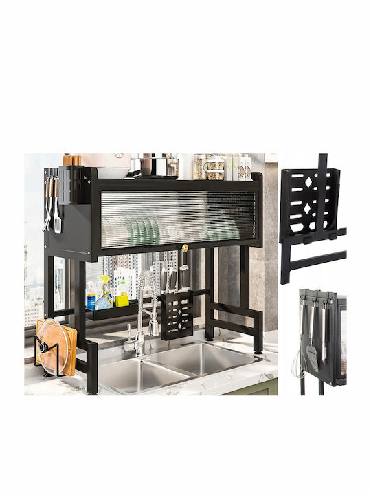 Verk Group Отцедник за мивка от inox Черен 63x24x28cm