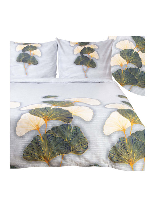 Darymex Cotton Duvet Cover Set 180x200cm Double With Pillowcase Light Grey