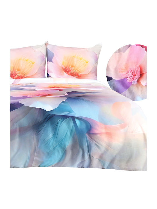 Darymex Cotton Satin Duvet Cover Set 140x200cm Single With Pillowcase Pastel
