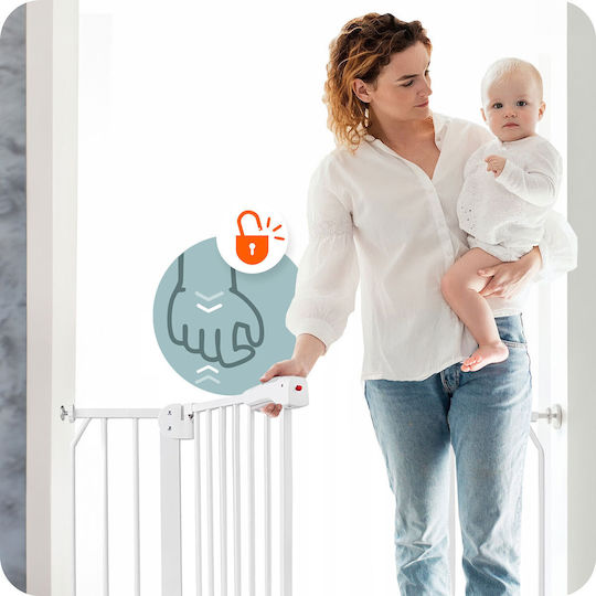 Nukido Ușă de siguranță Montaj simplu din Metal în Culoare Alb 105x78cm 1buc