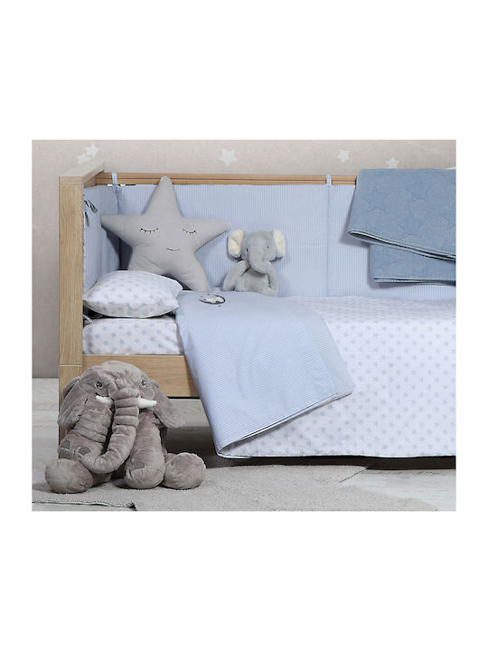 Nef-Nef Homeware Cotton Baby Quilt Above The Stars 110x140cm Gray
