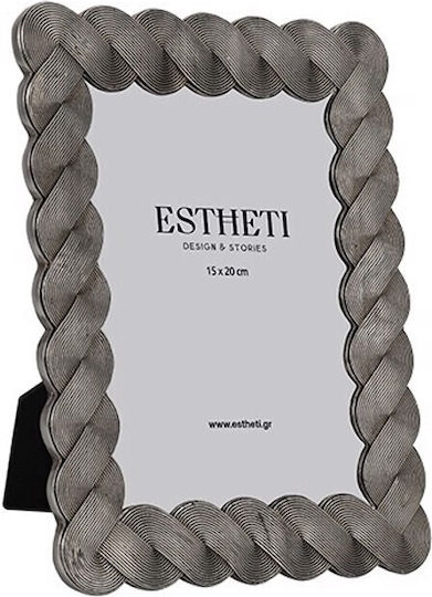 ESTHETI home Bilderrahmen mit Silbernem Polyresin Rahmen 15x20