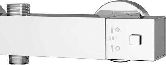 vidaXL Built-in Mixer & Shower Head Set for Shower Silver vidaXL Built-in Mixer & Shower Head Set for Shower Silver