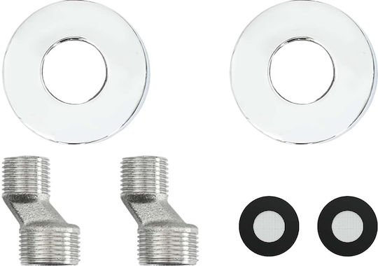 vidaXL Built-in Mixer & Shower Head Set for Shower Silver