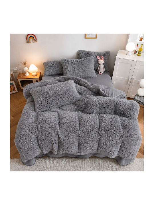 Alpha-Market Sherpa Comforter Set Super Double 240x220cm 300 300 GSM