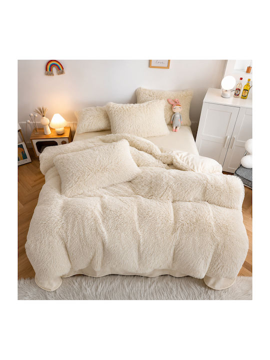 Alpha-Market Sherpa Comforter Set Super King 240x220cm 300 300 GSM