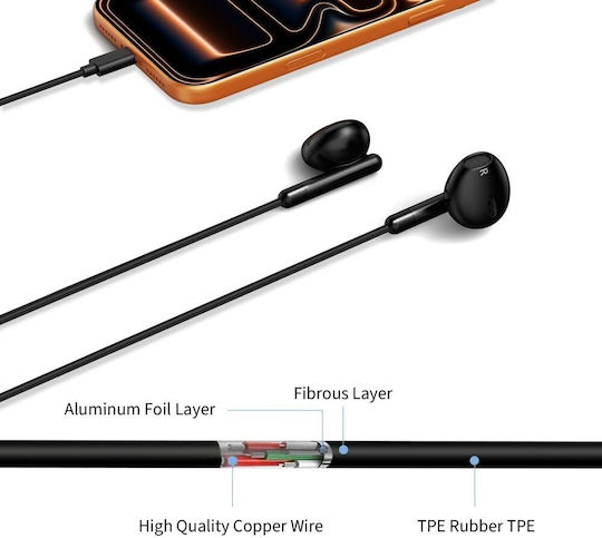 Tech-Protect UltraBoost Core G4 In-ear Handsfree Earphones with USB-C Plug Black