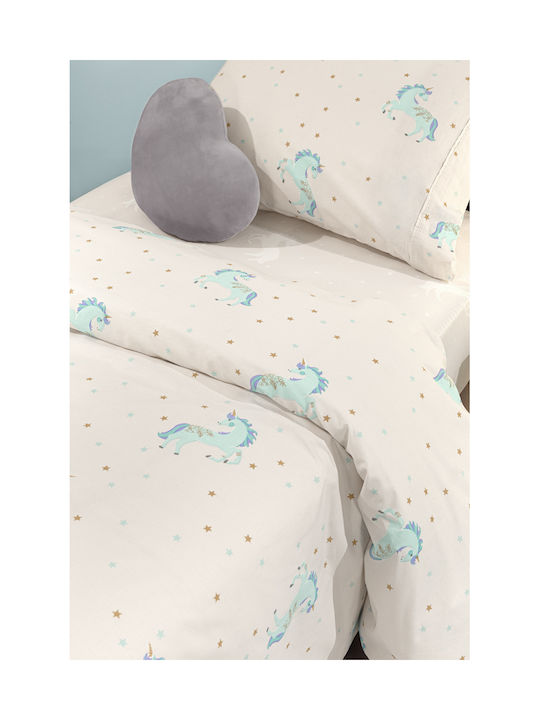 Saint Clair Sheet Set Single Cotton Pinto Aqua 115x170cm 3pcs