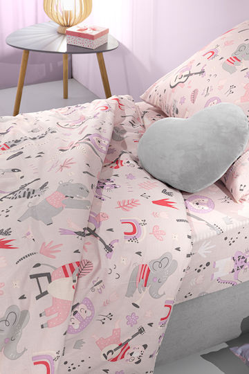 Saint Clair Set Kids Duvet Cover Single With Pillowcase Pink 160x220cm