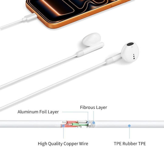 Tech-Protect UltraBoost Core G4 In-ear Handsfree Earphones with 3.5mm Plug White