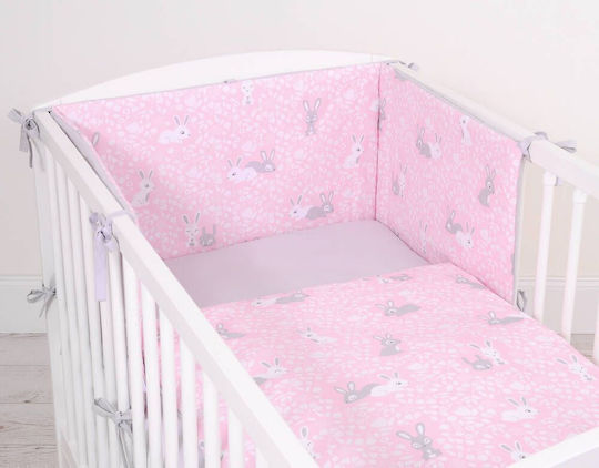 Bobono Set Kids Duvet Cover Pink Gray