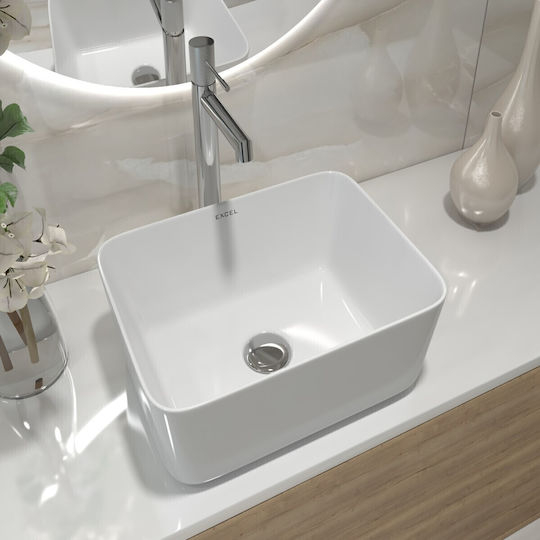 Soncera Cello Countertop Sink Porcelain 41x30x14.5cm White Soncera Cello Countertop Sink Porcelain 41x30x14.5cm White