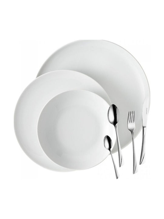 Lubiana Alb Porțelan Set de Vase 104buc