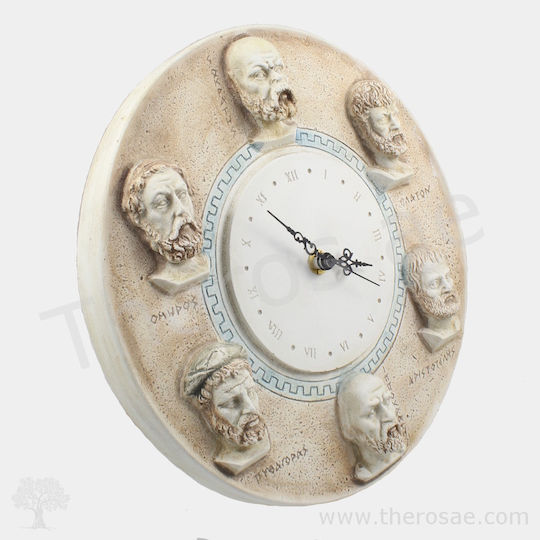 Antique Wall Clock Ceramic Ecru Ø24.5cm