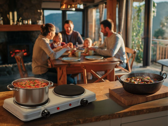 Eldom Countertop Burner Enamel Double Inox