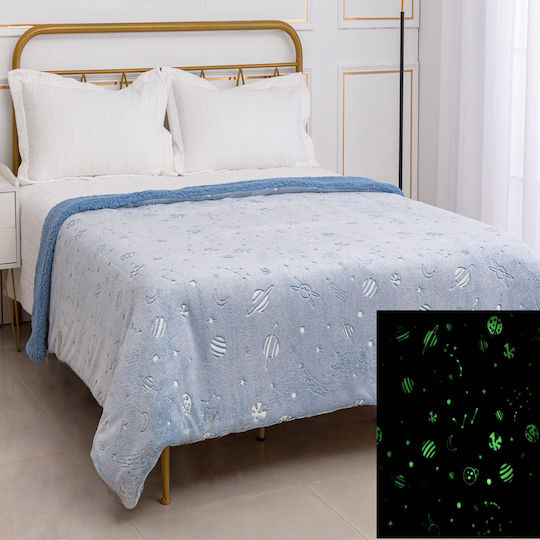 Silk Fashion Decke Sherpa Space Leuchtend Hellblau 170x220cm Silk Fashion Decke Sherpa Space Leuchtend Hellblau 170x220cm