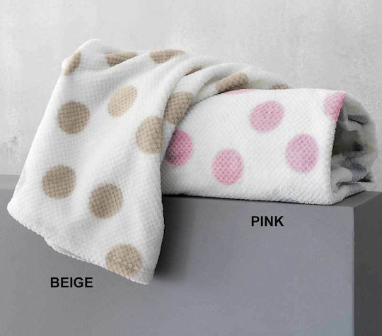 Palamaiki Κουβέρτα Fleece Dots Λευκή 160x220εκ.