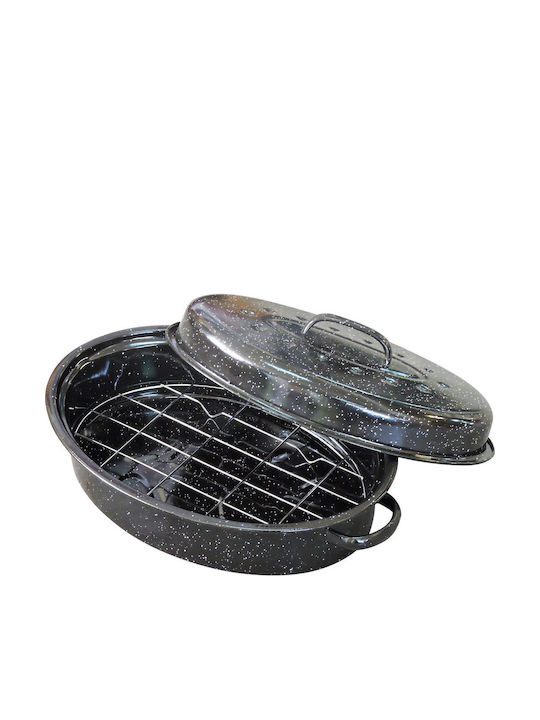 Homestyle Dutch Oven Oval Made of Aluminum with Grill 36x26cm 1pcs