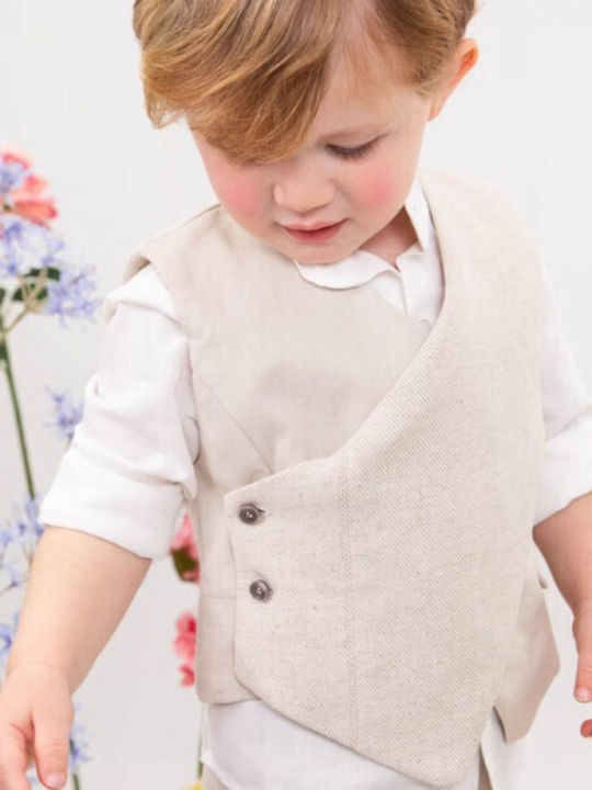 Bambolino Baptism Suit for Boy Beige
