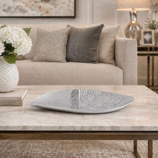 Karvounis Oval Ceramic Decorative Platter Diana Gray 35.5x18x7.5cm