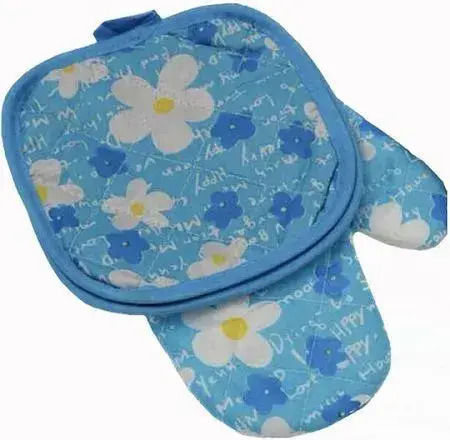 Sidirela Flowers Oven Mitt Fabric White 3pcs