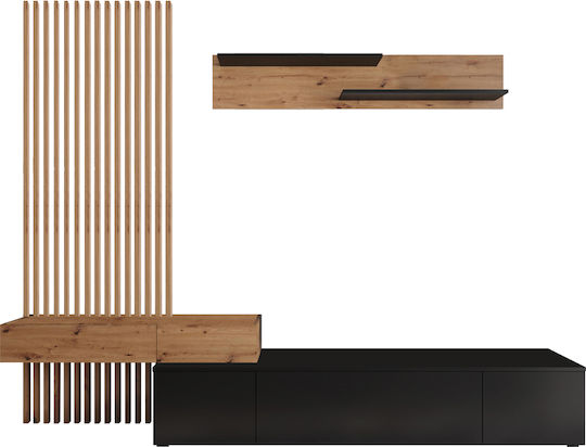Животно помещение ТВ единица Litende Black-sonoma Д249.5xШ42xВ199.5бр Животно помещение ТВ единица Litende Black-sonoma Д249.5xШ42xВ199.5бр