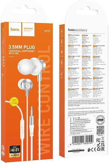 Hoco M119 In-ear Căști handsfree cu mufă 3.5mm Argintii
