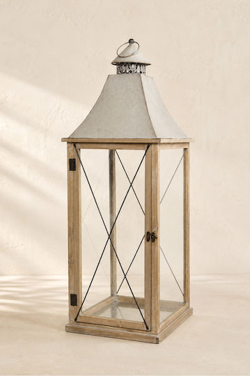Wooden Lantern Transparent 85cm