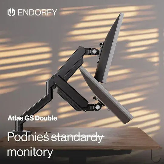 Endorfy Atlas GS Double Стойка за бюро за 2 монитора с рамо