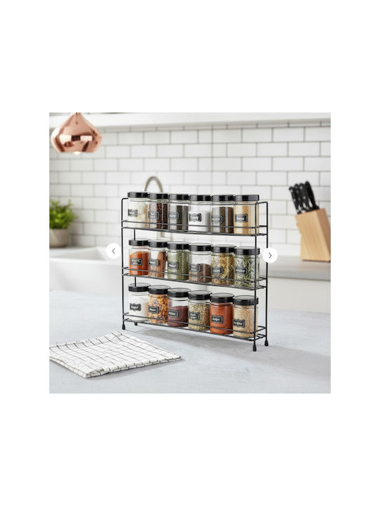 Metal Kitchen Shelf 3 Levels Jars Storage