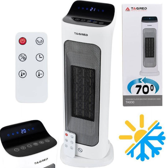 Tagred Ceramic Fan Heater Room Floor Alb 2000W