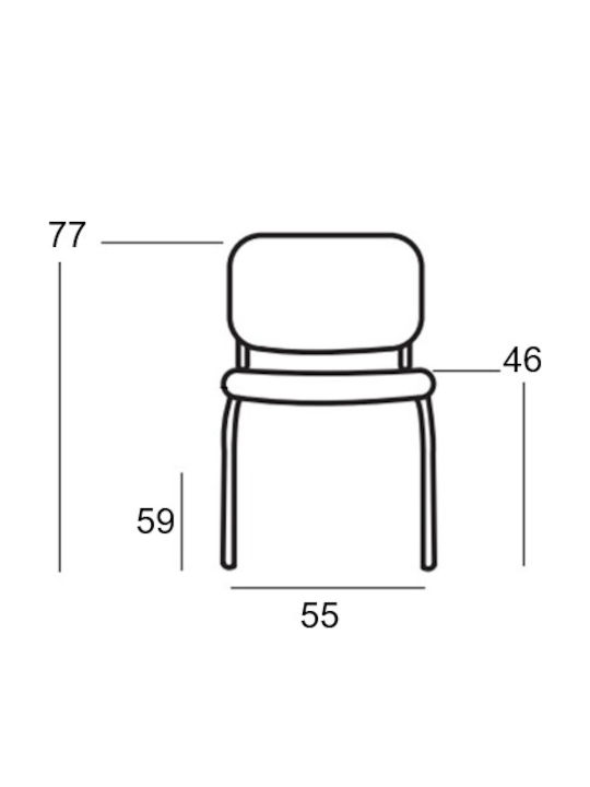 Стол Гост Milos Синьо 54x59x78см 1бр