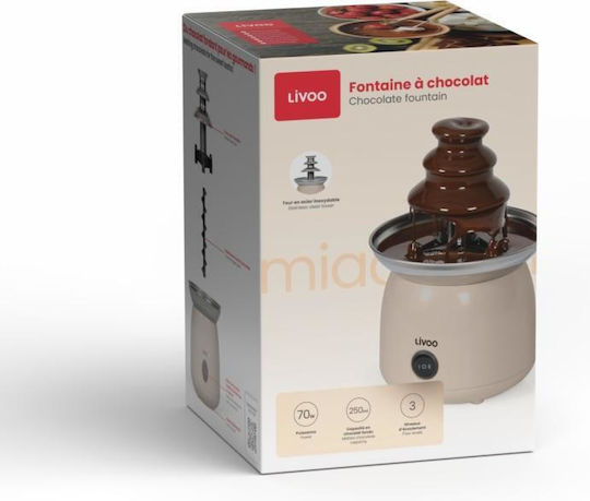 Livoo Brown Chocolate Fountain with 3 Flats 70W 15cm