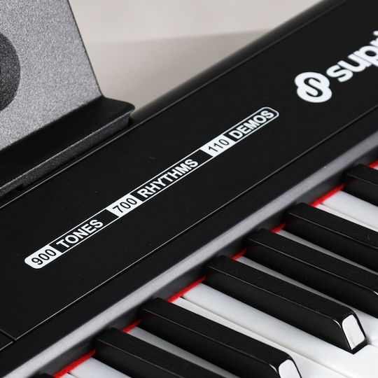 SUPRIMO SUPRIMO Tastatur 88035L mit 88 Tasten mit Gestell Schwarz