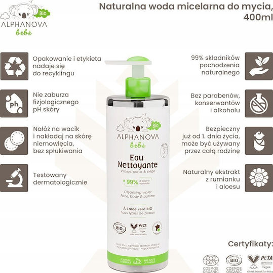 Alphanova Organic Cleansing Water With Chamomile 400ml