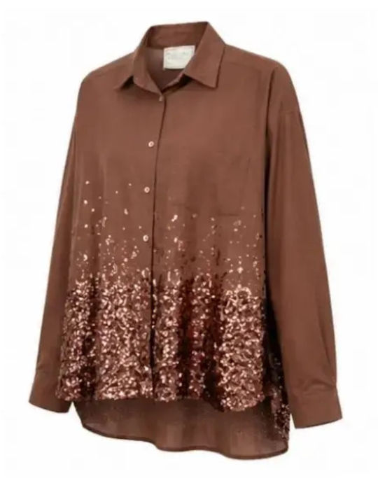 Long Sleeve Women's Shirt Brown
