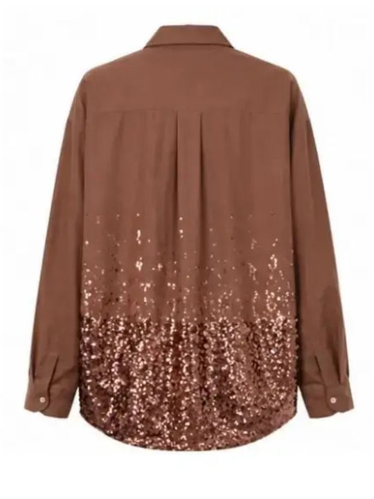 Long Sleeve Women's Shirt Brown