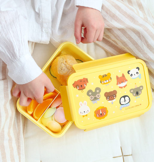 A Little Lovely Company Bento Ανοξείδωτο Παιδικό Σετ Παγούρι Θερμός με Καλαμάκι Ασημί 350ml